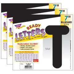 Black 7" Billboard Uppercase Ready Letters&reg;, 3 Packs