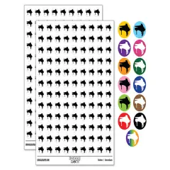 Grand Piano Music Instrument Silhouette 200+ 0.50" Round Stickers Dark Blue