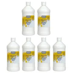 Little Masters&reg; Washable Tempera Paint, White, 32 oz., Pack of 6