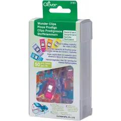 Clover Wonder Clips-Assorted Colors 50/Pkg