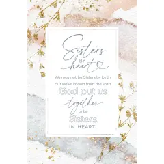 Sisters By Heart Wood Plaque with Easel and Hook Wall Tabletop Art - 6 inches x 9 inches