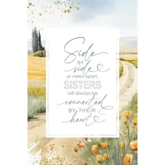 Side By Side..Sisters Wood Plaque with Easel and Hook Wall Tabletop Art - 6 inches x 9 inches