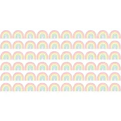 Pastel Pop Rainbows Die-Cut Border Trim, 35 Feet Per Pack, 6 Packs