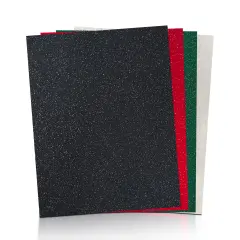 FabricLA | 9x12 inches Glitter Acrylic Felt Fabric Sheets | 1.6mm Thick 4 pieces mix colors