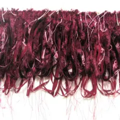 10 yards of Loop Fiber Fringe Trim | 10 yard cut Burgundy Multi