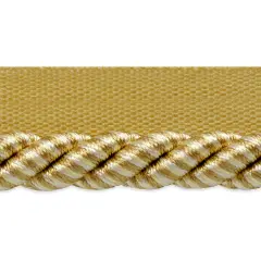 10 yards of Leona 3/8" Twisted Lip Cord Trim | 10 yard cut Beige/Gold