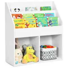 Costway Kids Wooden Bookshelf Bookcase Children Toy Storage Cabinet Organizer