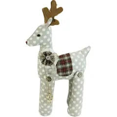Northlight Polka Dot and Plaid Reindeer Christmas Figurine - 20" White