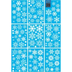 Wrapables Snowflake Window Clings Decal Stickers, Christmas Winter Decoration for Glass Windows 9pc Starry