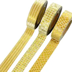 Wrapables Glitter and Shine Washi Tapes Decorative Masking Tapes (Set of 3) Snake Print