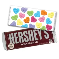 12ct To From Valentine's Day Candy Party Favors Hershey's Chocolate Bars by Just Candy (12 Pack) - Conversation Hearts