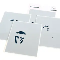 Pinkfresh Studio Stencils 4.25"X5.25" 4/Pkg-Festive Tickets