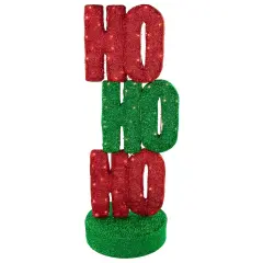 Northlight Lighted "Ho Ho Ho" Outdoor Christmas Sign Decoration - 39" - Warm White Lights Red