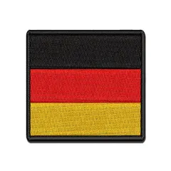 Germany Flag German Multi-Color Embroidered Iron-On or Hook & Loop Patch Applique