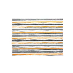 Spooky Stripe Printed Single Placemat Place Mat Orange And Black, 14" x 20"