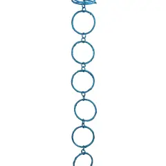 Allstate 5' x 1.75" Turquoise Peacock Blue Round Chain Christmas Garland - Unlit