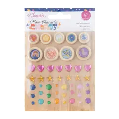 Shimelle Main Character Energy Embellishment Mix 44/Pkg-Buttons, Sequins And Enamel Dots