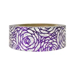 Wrapables&reg; Colorful Washi Masking Tape Purple Peonies