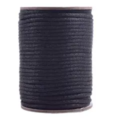 50 Yards 2.0mm Nylon Rattail Satin Silk Trim Cord Beading String for Chinese Knotting, Kumihimo, Beading, Macram&eacute;, Jewelry Making, Black