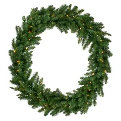 Northlight Pre-Lit Buffalo Fir Commercial Artificial Christmas Wreath - 6' - Warm White Lights Green