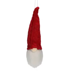 Northlight 6.25" Red and White Gnome Head with Hat Hanging Christmas Ornament