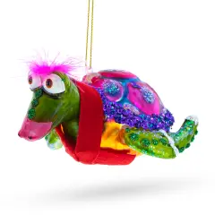 Mrs. Sea Turtle Glass Christmas Ornament