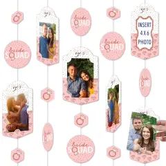 Big Dot of Happiness Bride Squad - Rose Gold Bridal Shower or Bachelorette Party Vertical Photo Garland 35 Pieces