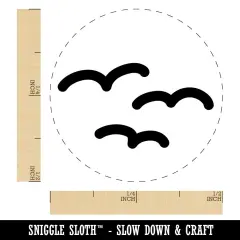 Simple Seagulls Birds Self-Inking Rubber Stamp for Stamping Crafting Planners UV