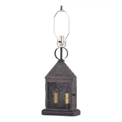 Irvins Country Tinware Harbor Lamp Base with Chisel in Kettle Black