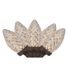 Northlight LED Faceted C9 Christmas Light - Warm White - 66' Brown Wire - 100ct Clear