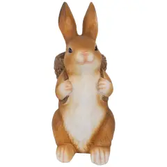 Northlight Standing Bunny Carrying a Basket Outdoor Garden Statue - 16.75" Brown