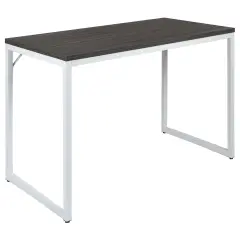 Merrick Lane Berlin 47 Inch Computer Desk with Open Metal Frame RusticGray/White