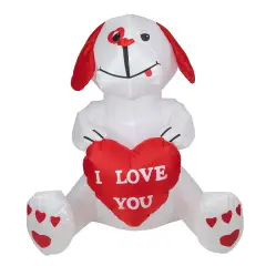 Northlight LED Lighted Inflatable Valentine's Day Doggie Outdoor Decoration - 4' Red