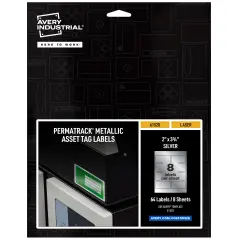 Avery PermaTrack Metallic Asset Tag Labels, 2" x 3-3/4", 64 Asset Tags (61520)