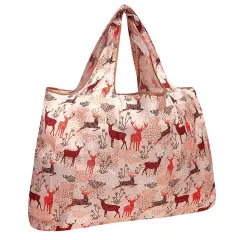 Wrapables Large Foldable Tote Nylon Reusable Grocery Bag Deer