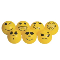 Inflatable Vinyl Emoji Balls, 6" (Set of 7)