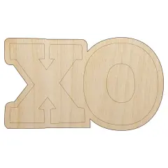 XO Hugs Kisses Unfinished Wood Shape Piece Cutout for DIY Craft Projects