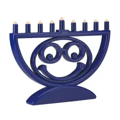 Rite Lite 8.5" Blue Battery Operated Multi Function LED Menoji Hanukkah Menorah