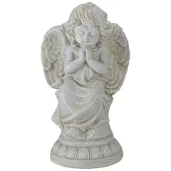 Northlight 9" Ivory Praying Angel on Pedestal Outdoor Garden Statue