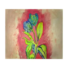 Betsy Drake Tulips In Peach 30 X 50 Inch Floral Comfort Floor Mat