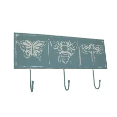 Blue Metal Vintage Bug Wall Hook Decorative Hanging Coat Towel Rack Home Decor