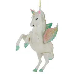 Northlight 5.25" White Unicorn Glass Christmas Ornament