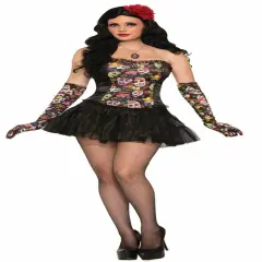 Day Of The Dead Women's Skull Costume Corset One Size