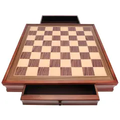 WE Games Wood Laminate Chess Board with Storage Drawers