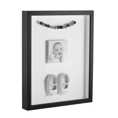 ArtToFrames 12x16 Inch Shadow Box Picture Frame, with a Satin Black Tall 1.00" Wide Shadowbox frame and Super White Mat Backing (4654)