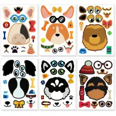 Wrapables Make Your Own Sticker Sheets, DIY Make a Face Animal, Food, Party Favor Stickers (24 Sheets) Dogs