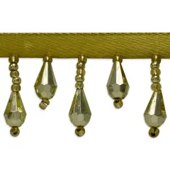 5 yards of Joanne Beaded Teardrop Fringe Trim | 5 yard cut Gold