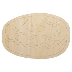 Donut with Sprinkles Unfinished Wood Shape Piece Cutout for DIY Craft Projects