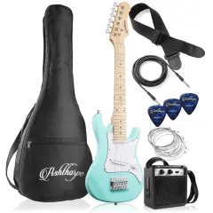 Ashthorpe 30-inch Beginner Electric Guitar Kit with Amplifier, Basic Starter Package w/ Gig Bag, Strings, Strap, Picks