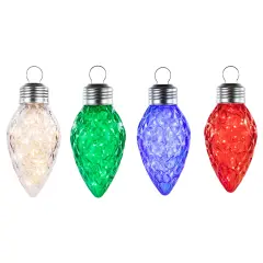 Northlight LED C9 Style Faceted Twinkle Christmas Lights - Multicolor - 9' White Wire - 4ct